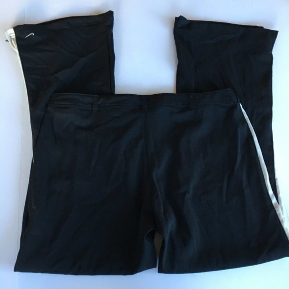 New Nike Bootcut Side Striped Track Pants Athletic Womens Size XL Black White - Picture 2 of 6